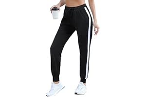 Litherday Pantalon de Sport Femme Coton Yoga Quotidien Running Pantalon Jogging avec Poches à Cordon Ample Survetement pour Fitness-2