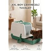 Flex &Ccedil;ekmeceli Kedi Tuvaleti, XXL boy, 47x55x39,5 cm, Kum K&uuml;reği Hediyeli