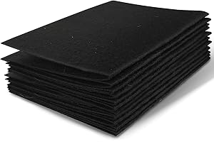 DIVINA VITAE Felt Sheets Fabric, 7" x 11" Soft Felt Fabric for Crafts 10Pcs Halloween Christmas Fabrics Fall Felts for DIY and Sewing Projects (Black)