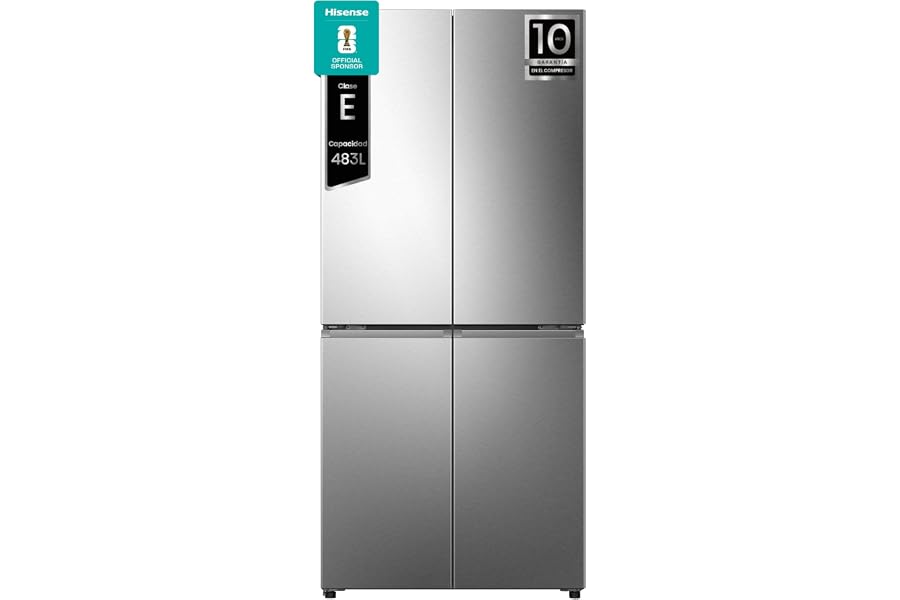 Hisense RQ5P470SEIE - Frigorífico Americano Cuatro Puertas, Eficiente Clase E, Capacidad 483 L, Conectividad WiFi, My Fresh C