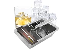 Dreiklang - be smart Bandeja para Cubitos de Hielo de Acero Inoxidable Pulido 18/8 con Palanca para una Extracción Fácil | Molde de Hielo Duradero y Sin Plástico | Gran Capacidad