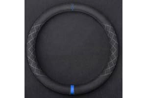 NEZIH Voiture Housse Volant Couverture pour Volkswagen VW Golf/Polo 5 6 7 8 GTE GTI GTD Clubsport Imperméable Couvre Volant Respirant Antidérapant en Cuir Suédé Accessoires,Blue-OSTYLE