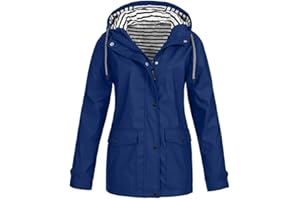 NUSGEAR Moda Chaqueta Mujer de transición Rompevientos Impermeable Chaqueta de Lluvia Manga Larga con Capucha Transpirable Portable Chaqueta Deporte Exteriores Abrigo vpass