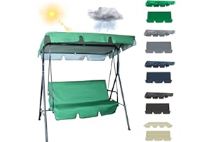 SHUOJIA Toldo Universal De Repuesto Para Columpio, Cubierta De Hamaca Para Patio, Jardín, Exterior, Tamaño (M-164 * 114 * 15cm,Dark green)