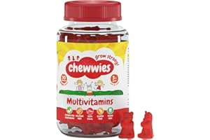 CHEWWIES GROW STRONG Chewwies Multivitamin Gummies | Sugar-Free Chewable Vitamin Gummies | Vegan & Vegetarian | Soft Raspberry Flavor | Halal & Gluten-Free | Essential Nutrients for Kids & Adults | Daily Health Support