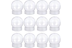 AWEYKA 12 Pieces DIY Water Globe Snow Globe 2.7 Inch (69mm) Height Clear PET Plastic with Screw Off Cap for DIY Crafts Christmas Decoration