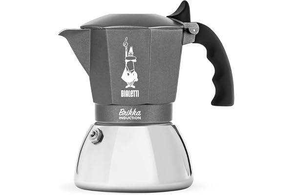 Bialetti Brikka induktionskaffemaskin, 4 koppar (170 ml), espresso som på baren, lämplig för alla typer av spisar, ädel design