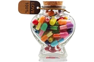 Prounion 100PCS Capsule Letters Message in a Glass Bottle, Cute Capsule Note Messages Pills for Boyfriend/Girlfriend, Love Capsule Letter Message for Anniversary Birthday Valentines Mother's Day