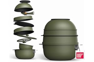 MasterPRO SHARE & PLAY | Ensemble de 10 ustensiles de cuisine empilables | Manche amovible | Peu encombrant | Fonte d'aluminium | Revêtement antiadhésif CERATECH