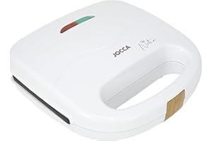 JOCCA - Sandwichera 2 Rebanadas, Tostador Línea Nature/Placas Grill Antiadherentes/Indicadores Luminosos/Sandwiches y más comidas/Acabado moderno Efecto Madera (Blanco)
