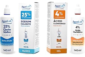 AGUALAB Kit Potabilizador de Agua 140 ml para la fabricación de Dióxido de Cloro | No Apto para Consumo Humano Directo. R.O.E.S.B.A. - N: 24-20/40/90-12176