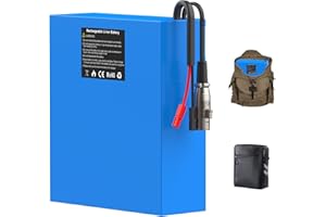 QWEZOTUY 【UK WAREHOSUE】52V 20AH BMS:40A E-Bike Battery Pack Lithium-ion for 250W 350W 500W 750W 980W 1000W 1200W 1500W Motor With BMS Protection PVC Waterproof (PVC-52V20AH (BMS:40A))