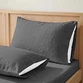 ECOMMERC3 Pillow Case for 90 Bed 100% Extra Soft Cotton | Anthracite | Pure cotton with a soft and natural feel &ndash; breathable