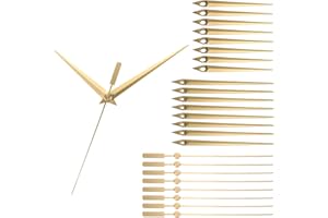 PATIKIL Kit Ricambio Lancette Dell'Orologio, 8 Set Lancette Ricambio Meccanismo Dell'Orologio in Alluminio, Parti Ricambio Orologio da Parete, Oro, A02