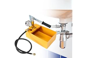 BORDEAG Bomba de presión de prueba de 5 litros, máquina de prueba hidráulica manual, bomba de llenado de aluminio fundido de 25 bares con manguera de alta presión de 1/2", se utiliza para tuberías de agua y