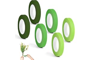 ABOHU 6 Rotoli Nastro per Fioristi, Adesivo Nastro Fiorista Verde, Nastri Floreali a Stelo per Fioristi Nastro Floreale per Fiori Bouquet, Avvolgere Fiori, Decorazioni Artigianato