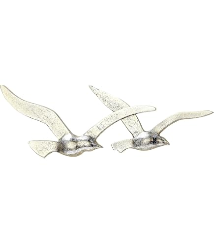 Déco Murale En Bois - 3 Mouettes Vintage Pour Salon, Chambre Ou Salle De Bain, Style Maritime Ou Scandinave