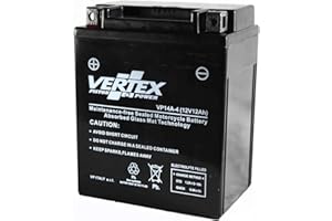 My Moto Parts 712149P Vertex VP14A-4 Sealed AGM Motorcycle/Powersport Battery, 12V, 12Ah, Replaces: CB14-A2/B2, YB14-A2 for Motorcycle, ATV's, Personal Watercraft and Snowmobiles, 13.5 x 9.1 x 16.6cm
