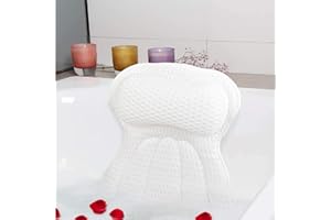 MEMORECOOL Coussin de Bain, Coussin Baignoire, Oreiller pour Baignoire avec 6 Ventouses Antidérapant, Repose Tête Baignoire Imperméable en 4D Air Mesh, Convient à Tous Les Types de Baignoire, Coussin Spa