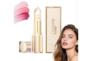 SHENGQIALUN Colour Changing Lipstick - Gold Foil Jelly Lipstick - Natural Dewy Glowt, Long Lasting - Nourishing, Moisturizing, Non-greasy for Women Dry Lip Care