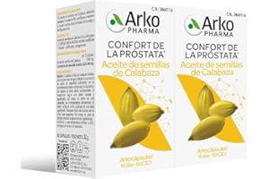 Arkopharma Arkocápsulas Semillas de Aceite de Calabaza, 100 Cápsulas Pack x2, Confort y Función Normal de la Próstata, la Vejiga y del Flujo Urinario, Complemento Alimenticio