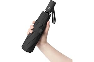 BAODINI Small UV Protection Travel Umbrella Compact for Rain and Sun UPF 50+ Windproof Portable 42 inch Umbrella for Women and Men