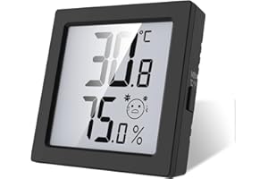 LEVIPE Mini Termometro Digital Casa Interior, Termómetro Higrómetro Interior de Alta Precisión, ℃/℉ Conmutable, Detectar Humedad y Temperatura Ambiente del Hogar, Indicación de Nivel de Comodidad