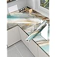 REZOVA Premium Wall Stickers DIY Wallpaper Vinyl Marble Peel and Stick Waterproof Wallpaper for Home Kitchen Countertop Cabinet Furniture Oil Proof Kitchen Stickers(60x200cm) (Premium Sky Gold)