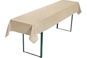 ‎REDBEST REDBEST Beer Table Cover, Beer Table Cover, Beer Tent Set, Beer Bench Tablecloth, Beige, Size 90 x 260 cm – Durable and Durable