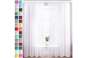 Megachest gathering tape voile curtain(pure white, W 56" x L 81" (2 Panels)