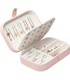 Portagioie Da Viaggio Con Monogramma - Piccolo Organizer Con Specchio, Tasche Per Anelli E Collane - Regalo Per Donne (Piccolo) - Foto 7