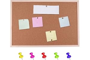 BAKAJI Bacheca Pannello Lavagna in Sughero Forma Rettangolare con Cornice in Legno Decorazione Casa Arredamento Design Moderno da Parete Vintage (50x35x1.6)