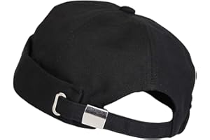 MINICLOSS Docker Cap Uomo Donna Cappello, Regolabile Porto, Senza Visiera Beanie Cap Retro Brimless Hat,Stile Cinese,Cotone, Corto, Nero, Nero , 55/61 cm