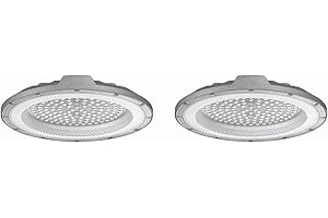 JANDEI - High Bay UFO DOB LED, Bianco 6000K, Alta Potenza con 110 Lm/Watt PF 0,95 6KV, Faretto per Esterni IP65. Perfetto per Ambienti Industriali, Magazzini, Garage... (50w, 2, Pacco)
