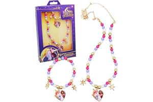 Joy Toy - Unicorn Academy Schmuckset: Halskettchen und Armband aus Plastik mit Sternen und Charms