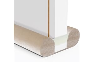 BKSAI Boudin de Porte Isolant Froid Double 75-90CM Bas de Porte Isolant Sans Colle - Boudins Portes Isolation Froid Anti Bruit Poussière Lumière Insectes - Beige