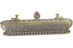 FDDE Bruciatore Incenso, Porta Incenso, Porta Bruciatore di Incenso, Porta Incenso Bronzo, Porta Vassoio di Incenso, Bruciatore Incenso Vintage, per Meditazione, Yoga, Relax Spa (Bronzo Verde)