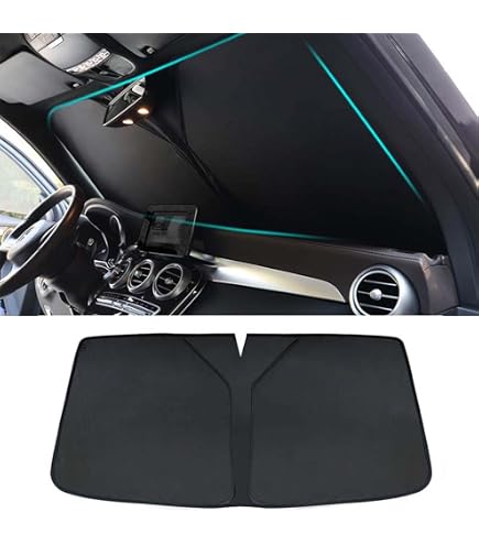 Espejo De Maquillaje Para Visera Mercedes Clase C W203 (2001-2007) - Con Cubierta, Fácil Instalación - Color Gris Modelo B