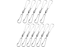 Yhuasia Edelstahl Doppel Clip, 10 Stück Edelstahl Windspielen Haken, Blumentopf Clips, Edelstahl Drehbare S Haken, zum Aufhängen von Windstrümpfen Blumentöpfe Windspiele