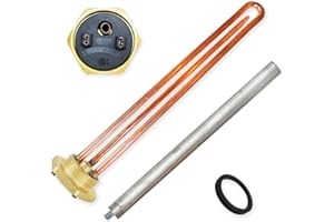 GOLDMAN SERVICE Kit Resistencia Termo Eléctrico Monoblock Roscada de 1¼ Pulgadas - Anodo Magnesio - Junta. Recambio para Termos de agua, Acumulador Solar, Caldera (2000W)