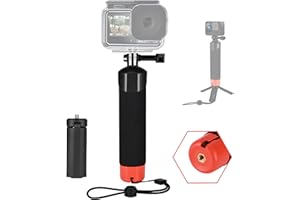 VKESEN Perche Flottante Etanche pour GoPro, Poignée Flottante + Mini Trepied pour GoPro Hero 13/12/11/10/9/8/7/Max, DJI Osmo Action 5 Pro/4, AKASO EK7000/V50X et Autres Caméras d'action (Kit d' Accessoires)