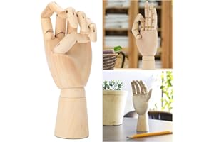 FOLOSAFENAR Excellent Craftsmanship Mannequin Hand, Natural and Eco Friendly Wood Hand, Flexible Wooden Artists Hand Figure Sketching Model, for Drawing Human Figure Solid Wood Decoration