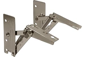 Gedotec Klappscharnier - Grass Kinvaro T-57 | 1 Paar Klappbeschlag links + rechts - Metall vernickelt | Hochschwenk-Automatik mit 240 N | Klappscharnier mit Arretierung | Deckelstütze für Küchen-Möbel