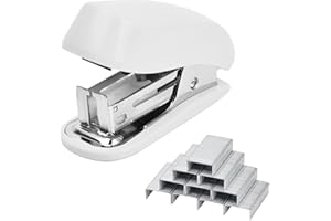 Volumoon Mini Tacker Set 26/6, Heftgerät Set, Stapler Klein, Hefter Klein Tragbar Heftgerät mit 830 Heftklammern, Manueller Tischhefter mit Heftklammern für Schulen Arbeitsplätze Familien (Weiß)