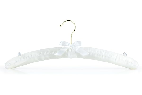 Hangerworld Cintre Satin Blanc à Boutons 43cm à l'unité