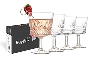 GOSOYO Lot de 4 Verres Coupé Vintage (8,8 oz/260 ml), Verres à Cocktail à Tige Courte, Verres à Cognac et à Brandy, Verres à Porto en Cristal, Verres à Cordial et à Sherry