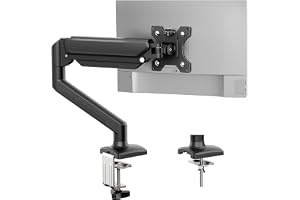 GRIFEMA GB2003-1 Enkel monitorarm skrivbordsfäste för 13 tum till 32 tum skärm, gasfjäder enkel monitorstativ, vikt 2-9 kg, höjdjusterbar VESA 75 och 100 mm