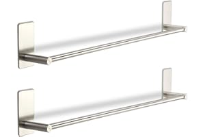 SOTECH 2 x Listel à Crochets TALIDA Acier Inox Autoadhésif avec Patin Adhésif 3M (Longueur: 585 mm/Ø Listel 12 mm) avec 3 Crochets S pour Cuisine et Bain Crochet Portemanteau de SO-TECH®