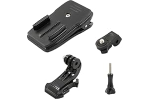 MONGTSAMZ Cámara Mochila Clip de Soporte - Clip Rotación de 360 Grados, para GoPro Hero 9, 8, 7, Insta360, dji Osmo Action y Otras Cámaras de Acción
