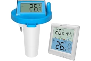 KETOTEK Poolthermometer Schwimmend Funk Thermometer Pool Digital Wassertemperaturmesser Pool Funkthermometer Schwimmendes Innen- und Außenthermometer für Schwimmbad, Badewanne, Teich und Aquarium